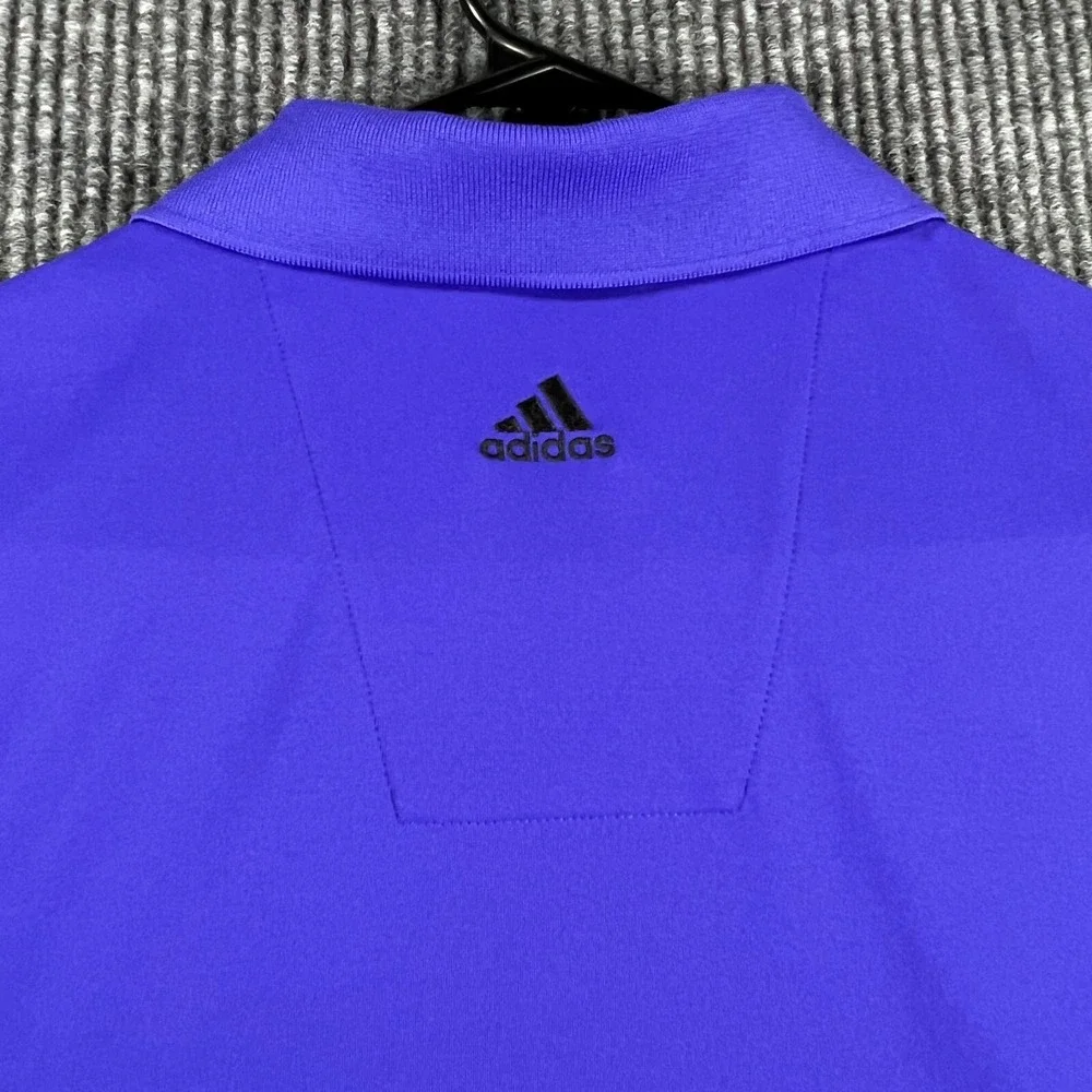 Adidas Polo Shirt Mens Large Purple Short Sleeve Golf Casual Outdoor Lightweight